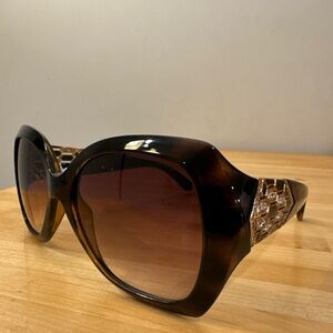 Bulgari Tortoise Sunglasses with Gold Detailing